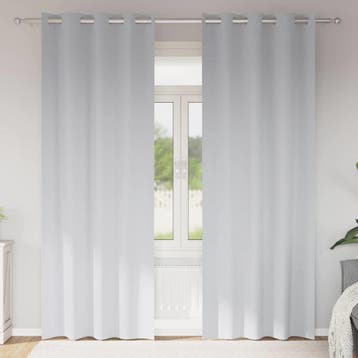 vidaXL Blackout Gordijnen met Ringen 2 st Lichtgrijs 225 x, Verzenden, Nieuw