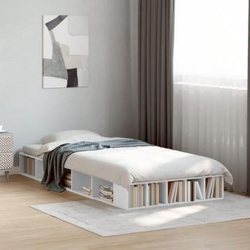 vidaXL Bedframe bewerkt hout wit 75x190 cm, Verzenden, Nieuw