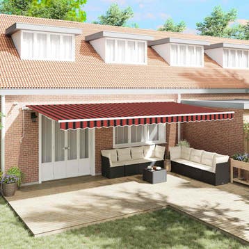 vidaXL Uitschuifbare luifel Oranje en Bruin 600 × 300 cm, Tuin en Terras, Verzenden, Nieuw