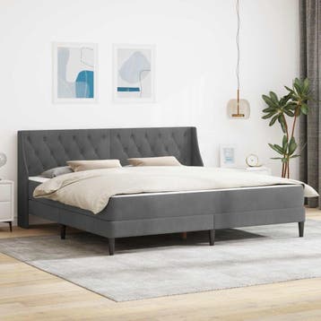 vidaXL Bedframe met matras met matras Donkergrijs 200 x 200, Verzenden, Nieuw