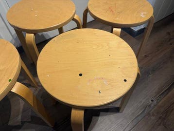 IKEA - Kruk (4) - Frosta - Birch - Set van 4, stapelbaar