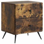 vidaXL Nachtkastje Gerookt eiken 43 x 34,5 x 47,5 cm Bewerkt, Verzenden, Nieuw