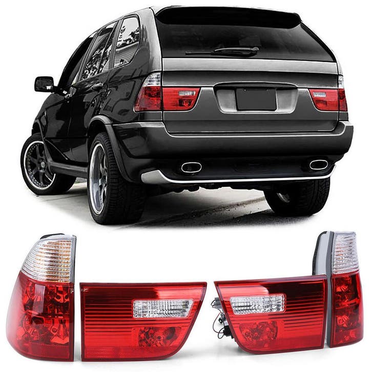 Achterlichten Rood/Wit Design BMW X5 E53 1999-2003 B5857, Auto-onderdelen, Verlichting, Nieuw, BMW