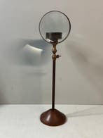 Loupe - decoratieve koperkleurige kandelaar met vergrootglas