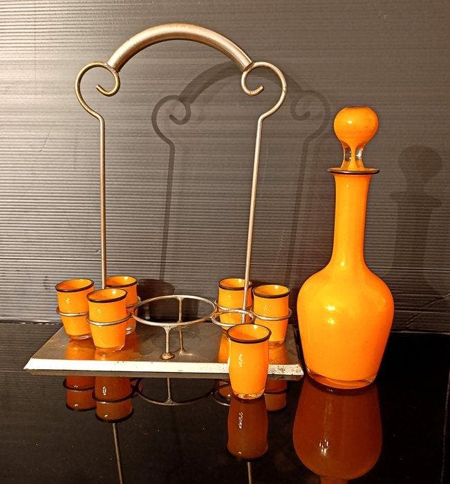 stile Art Deco, set liquore - Service à boisson - Opaline,, Antiek en Kunst, Curiosa en Brocante