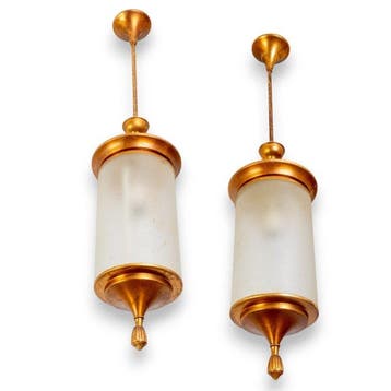 Plafondlamp (2) - cilindrische lantaarn - Legering, Glas,, Huis en Inrichting, Nieuw
