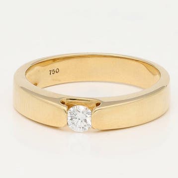 Bague - 18 carats Or jaune Diamant (Naturelle), Nieuw
