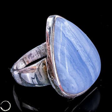 Elegante Blauwe Lace-Agaat Ring – Natuurlijke edelsteen in