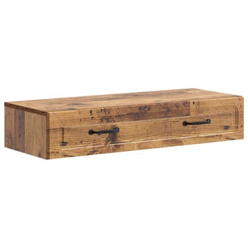 vidaXL Wandgemonteerde Zijtafel Oud hout 87,5 x 34,5 x 17 cm, Verzenden, Nieuw