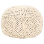vidaXL Poef macramé handgemaakt 45x30 cm katoen, Verzenden, Nieuw