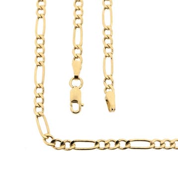 Gouden Figaro schakelketting, Handtassen en Accessoires, Kettingen, Ophalen of Verzenden, Gebruikt, Goud, Goud