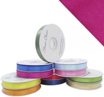 Satijnlint dubbelsatijn antennelint cerise 10 mm rol 25