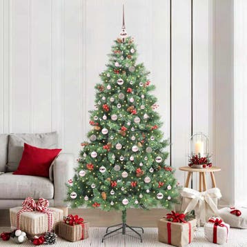 vidaXL Kunstkerstboom 300 LEDs Warmwit PVC en Metalen Groen, Verzenden