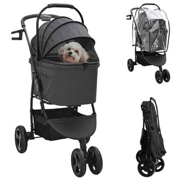 vidaXL Opvouwbare Huisdier Kinderwagen Zwart 78 x 54 x 101, Verzenden, Nieuw