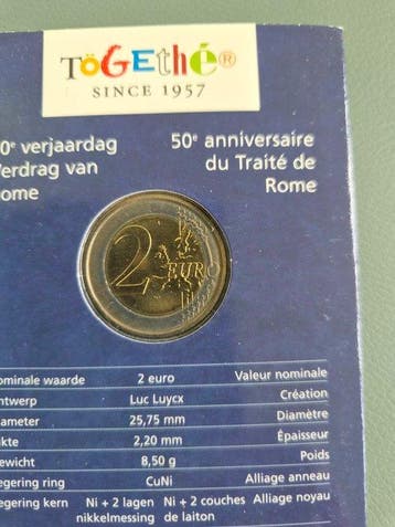 België. 2 Euro / 2,5 Euro 2007/2024 (9 coincards) (Zonder