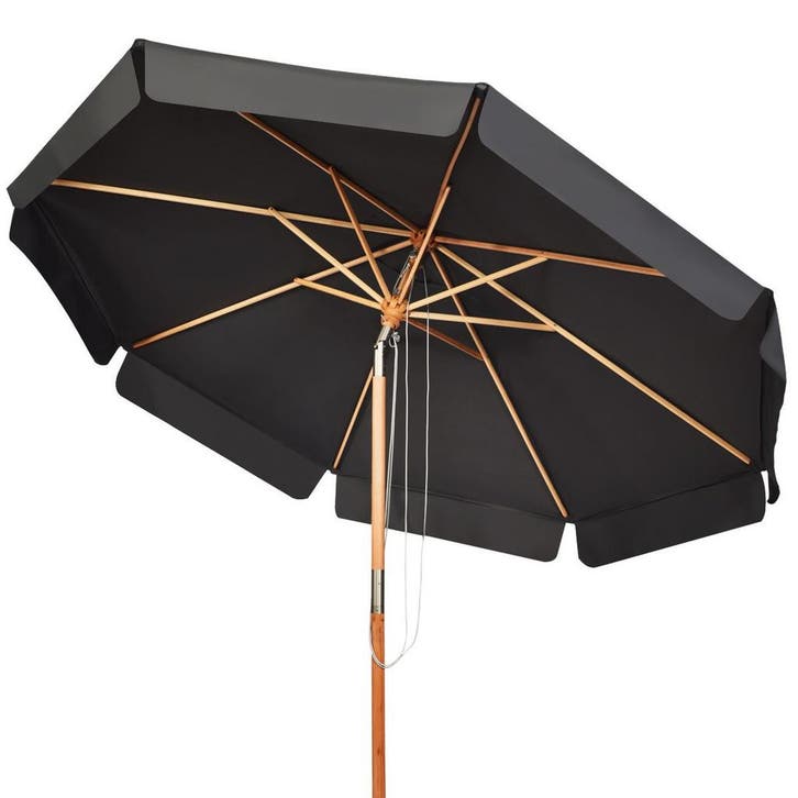 2dekans | Coast Terrasparasol - Ø3m - 8 Stokken - Zwart, Tuin en Terras, Zonneschermen, Ophalen of Verzenden