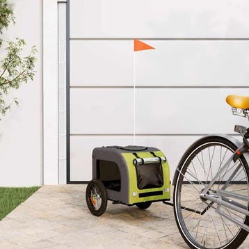 vidaXL Hondenfietstrailer oxford stof en ijzer groen en, Verzenden