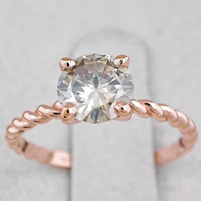 Ring - 14 karaat Roségoud - 1.04ct. tw. Diamant (Natuurlijk, Bijoux, Sacs & Beauté, Bagues