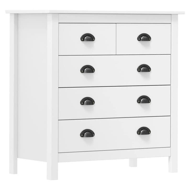 Wit Dressoir Hill 5 Lades | Retour Deal | Prijsknaller, Huis en Inrichting, Kasten | Dressoirs, 50 tot 100 cm, 25 tot 50 cm, Met lade(s)