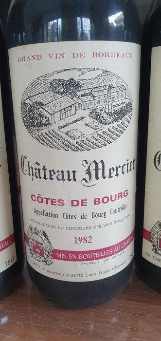 1982 Château Mercier - Côtes de Bourg - 9 Bouteilles (0,75, Verzamelen, Wijnen, Nieuw