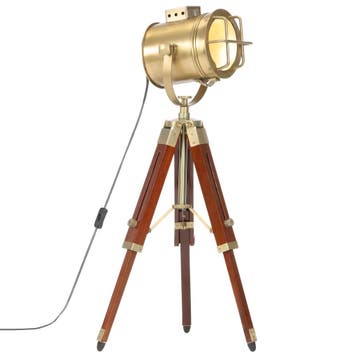 vidaXL Vloerlamp driepoot 69 cm massief mangohout, Verzenden