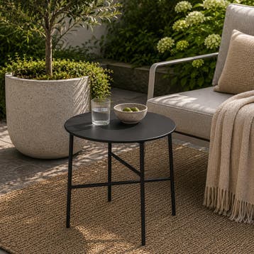 Metalen salontafel | Tuintafel | Ronde bijzettafel Ø50 cm, Huis en Inrichting, Verzenden, Rond, Nieuw, Scandinavisch