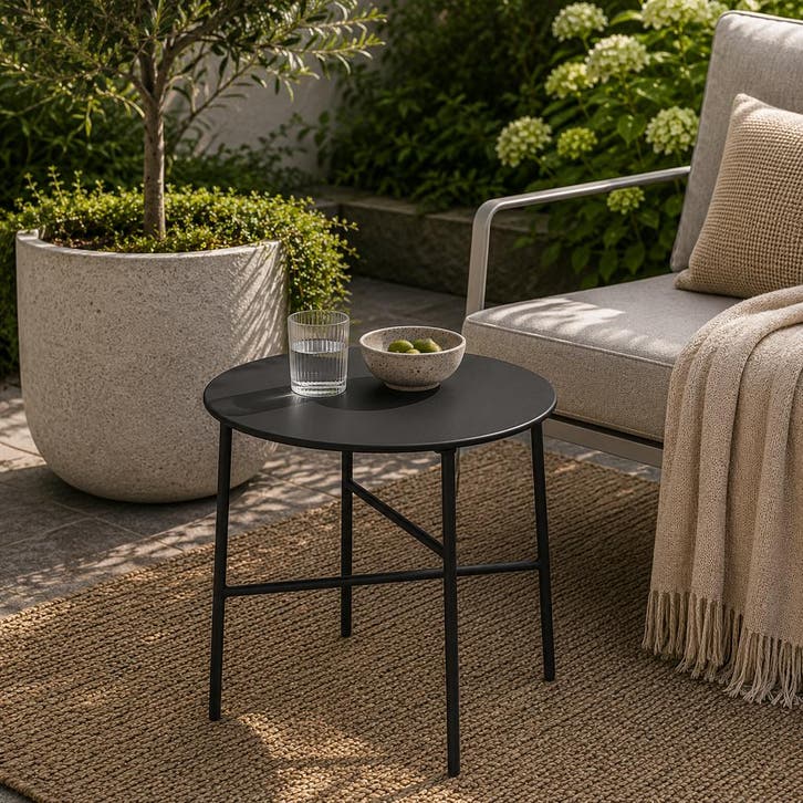 Metalen salontafel | Tuintafel | Ronde bijzettafel Ø50 cm, Huis en Inrichting, Tafels | Salontafels, Rond, Nieuw, Metaal, Verzenden