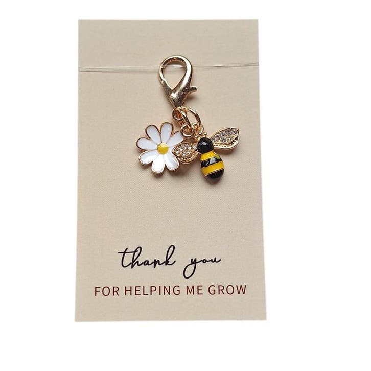 Gelukshanger - Juf - meester - Thank you for helping me g..., Bijoux, Sacs & Beauté, Bracelets à breloques, Enlèvement ou Envoi