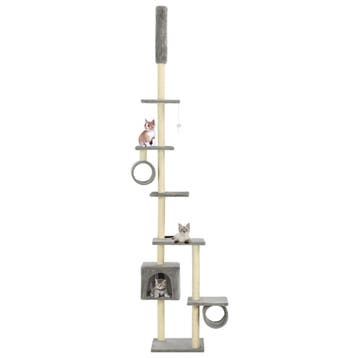 vidaXL Kattenkrabpaal met sisal krabpalen 260 cm grijs, Dieren en Toebehoren, Verzenden, Nieuw