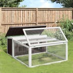 vidaXL Konijnenhok 117,5x97x47,5 cm massief grenenhout grijs, Verzenden