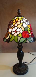Estilo Tiffany - Lampe de table - Vitrail, En alliage, Antiquités & Art
