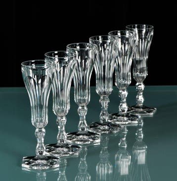 Prachtig lot van 6 antieke kristallen Val Saint Lambert