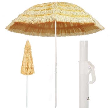 vidaXL Strandparasol Hawaï stijl 240 cm naturel, Verzenden
