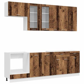 vidaXL Keukenblok LYON 8 st Oud hout Bewerkt hout, Verzenden, Nieuw