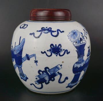 Vaas - Porselein - China - Kangxi (1662-1722), Antiek en Kunst