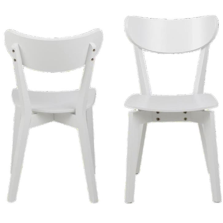 De Rebellenclub Hamar Eetkamerstoel - Set Van 2 - Wit, Huis en Inrichting, Stoelen, Wit, Zo goed als nieuw, Verzenden