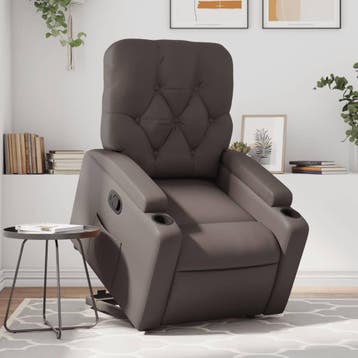 vidaXL Sta-op-fauteuil verstelbaar kunstleer bruin, Huis en Inrichting, Fauteuils, Verzenden, Nieuw