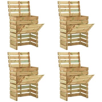 vidaXL Latten tuincomposter 4 pcs Groen 110 x 58 x 113 cm, Verzenden, Nieuw