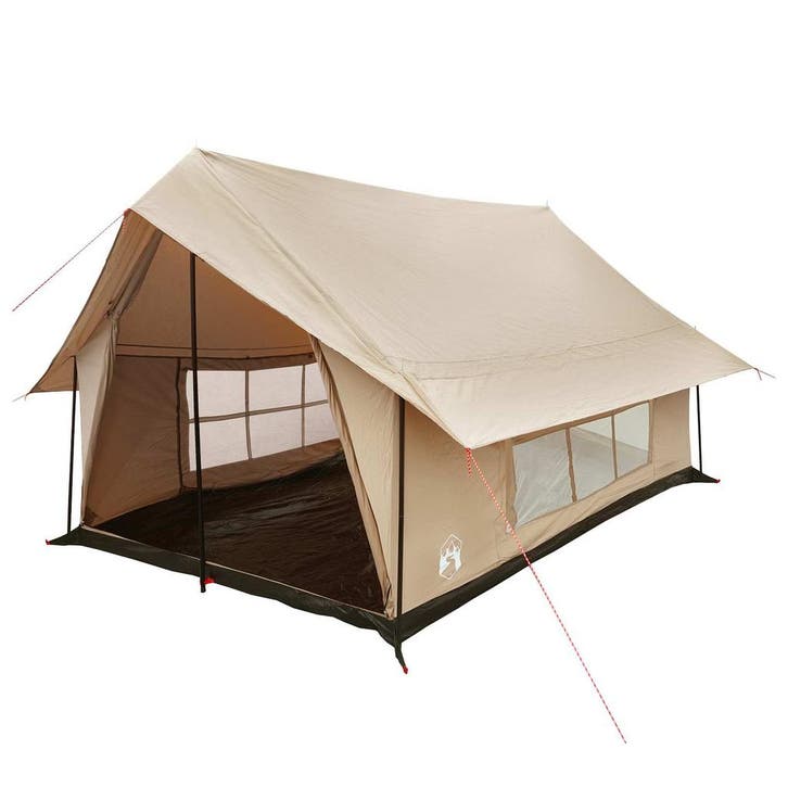vidaXL Huisje Tent Crèmekleurig 340 x 246 x 210 cm, Caravans en Kamperen, Tenten, Nieuw, Verzenden