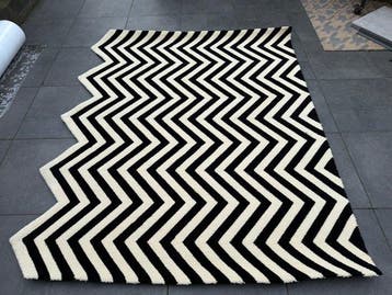Brink en Campman - Zwart/Wit - Vloerkleed - 240 cm - 200 cm