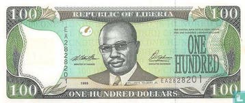 Liberia 100 Dollars - 1999, Verzenden, Los biljet