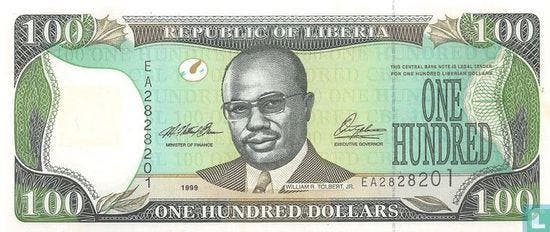 Liberia 100 Dollars - 1999, Timbres & Monnaies, Billets de banque | Afrique, Envoi