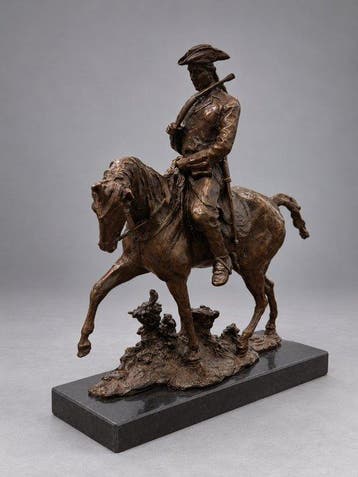 sculptuur, Louis XV te paard – Groot bronzen ruiterbeeld op