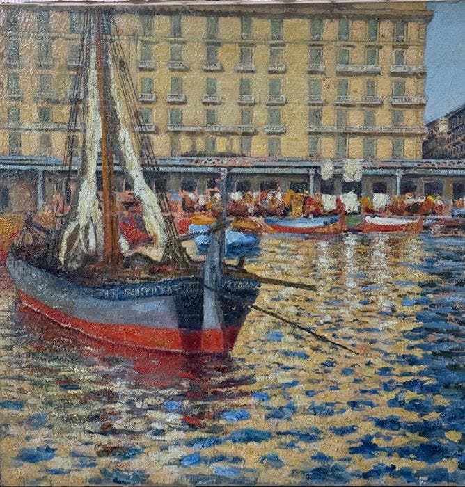 Vettore Zanetti Zilla (1864-1946) - Marechiaro (Napoli), Antiek en Kunst, Kunst | Schilderijen | Klassiek