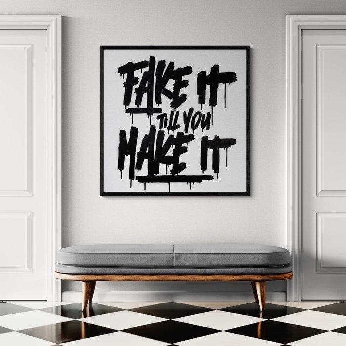 Asko - Fake It Till You Make It, Antiquités & Art, Art | Peinture | Moderne