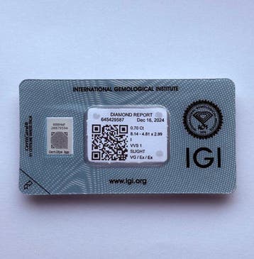 1 pcs Diamant (Natuurlijk) - 0.70 ct - Markies - I - VVS1 -