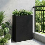 vidaXL Hoge Plantenbak Zwart 55 x 22 x 70 cm poly rattan, Tuin en Terras, Verzenden, Nieuw
