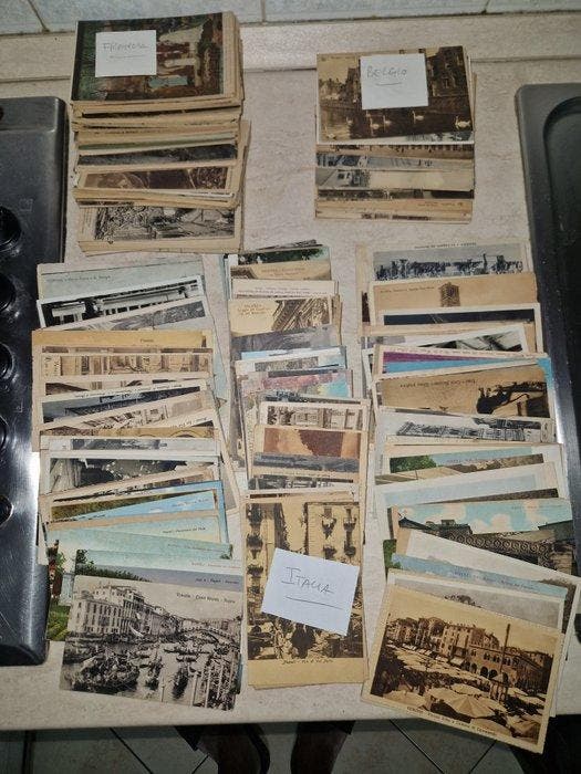 Italië, Frankrijk, België - Doos met 454 ansichtkaarten,, Verzamelen, Postkaarten | Buitenland