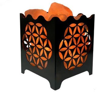 Zoutlamp - Himalaya Zoutstenen - Metalen Korfje - Geometr..., Ophalen of Verzenden