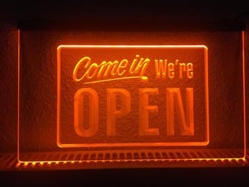 OPEN neon bord lamp LED verlichting reclame lichtbak #21 COM, Verzenden, Nieuw